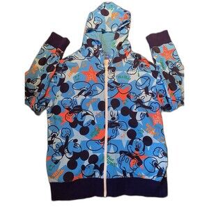 Tokyo Disney Resort AOP All Over Print Mickey Hoodie Sweatshirt Sz Large Rare